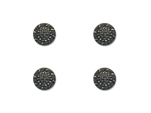 Metal Textured Design Buttons - Silver - 340
