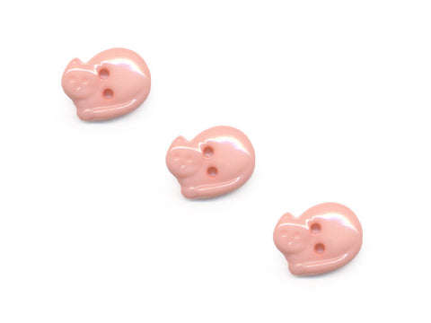 Cat Shaped Buttons - Pink - 356