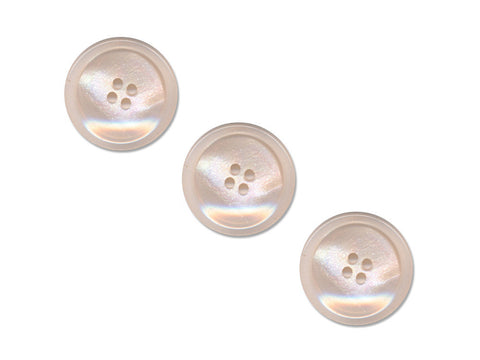 Rimmed Round Pearlescent Buttons - Pink - 396