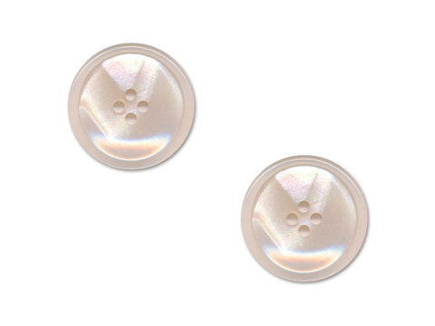 Rimmed Round Pearlescent Buttons - Pink - 397