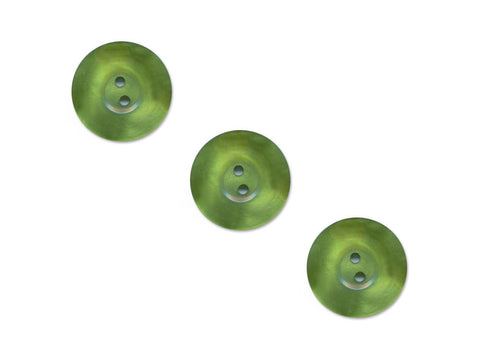 Pearlescent Thick Rimmed Round Buttons - Green - 502