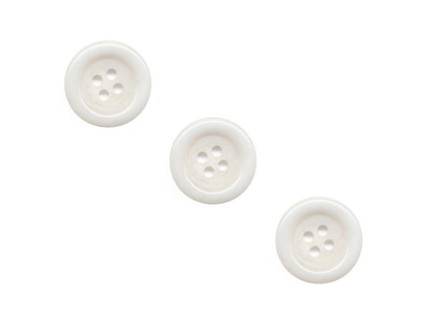 Chunky Round Rimmed Buttons - White - 850