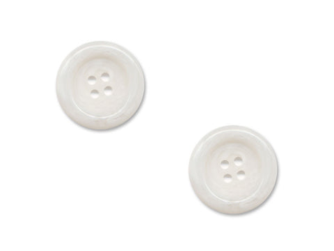 Chunky Round Rimmed Buttons - White - 851