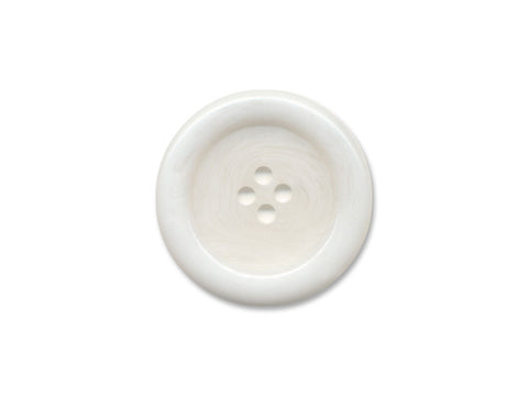 Chunky Round Rimmed Buttons - White - 853