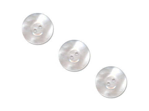 Pearlescent Thick Rimmed Round Buttons - White - 862