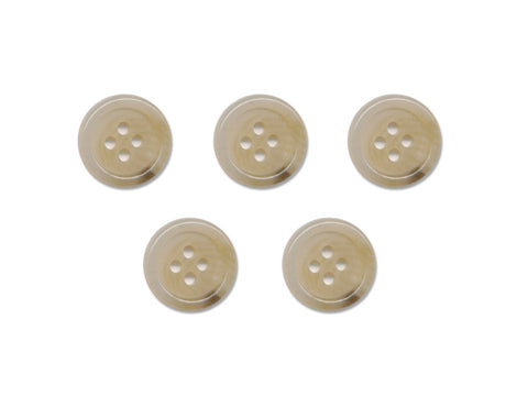 Round Rimmed Shell Effect Buttons - Beige - 866