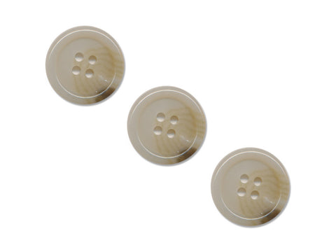 Round Rimmed Shell Effect Buttons - Beige - 867