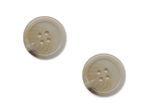 Round Rimmed Shell Effect Buttons - Beige - 868