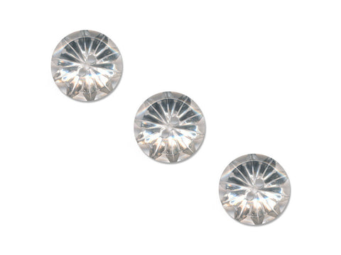 Round Flower Effect Buttons - Clear - 878