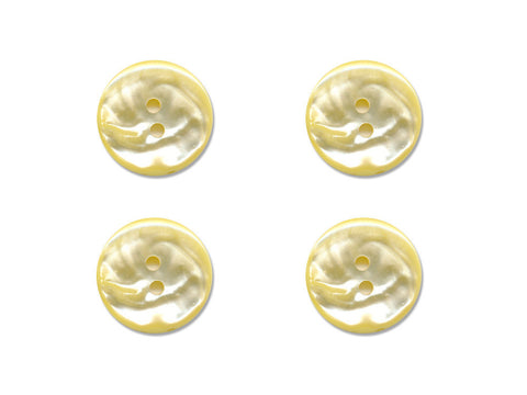 Round Pearl Effect Buttons - Yellow - 914