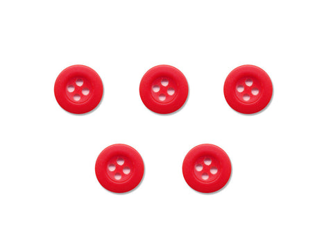 Round Thick Rimmed Buttons - Red - 933