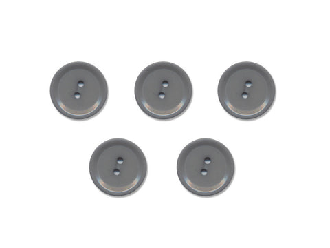 Rimmed Round Buttons - Grey - 1002