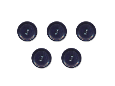 Rimmed Round Buttons - Blue - 1102