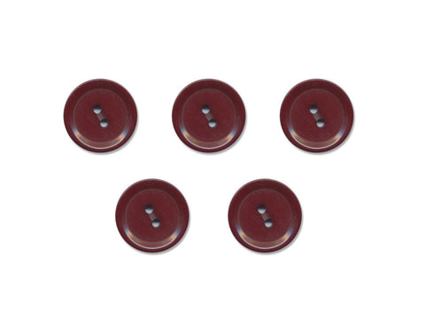 Rimmed Round Buttons - Red - 1104