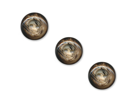 Round Patterned Buttons - Brown - 1107