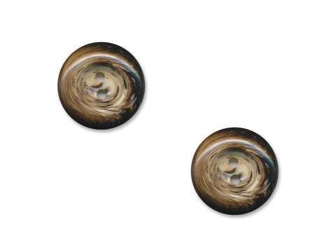 Round Patterned Buttons - Brown - 1108