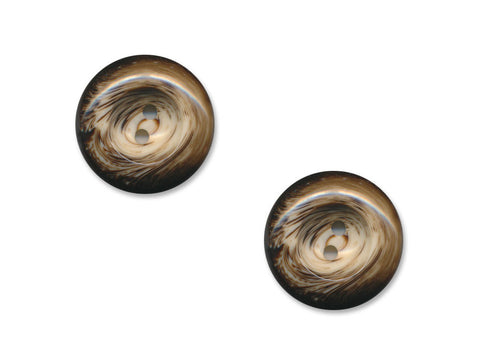 Round Patterned Buttons - Brown - 1109