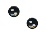 Round Plain Buttons - Black - 1112
