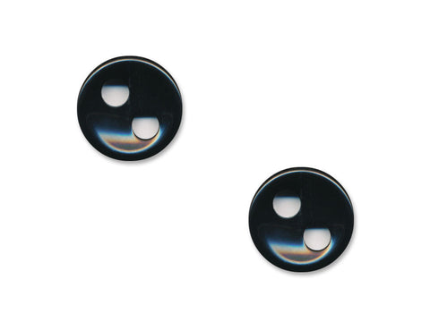 Round Plain Buttons - Black - 1112