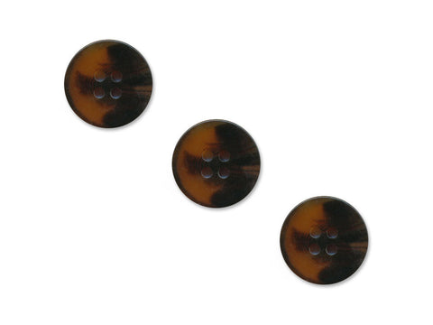 Round Thick Plastic Buttons - Brown - 1114