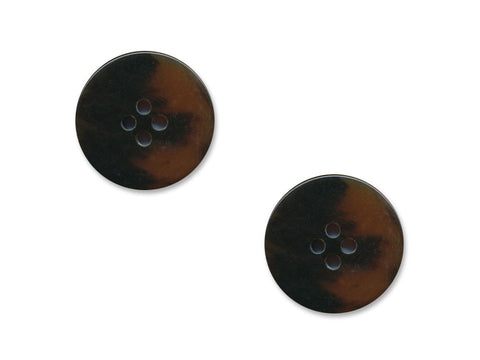 Round Thick Plastic Buttons - Brown - 1115