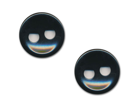 Round Plain Buttons - Black - 1119