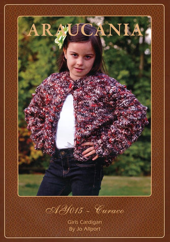 Girls Cardigan by Jo Allport in Araucania Curaco (AY015)