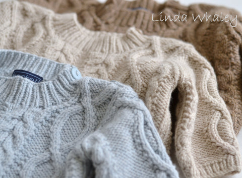Baby Diamond Cabled Crew (8-12mths 1-2yrs) by Linda Whaley – Digital Version