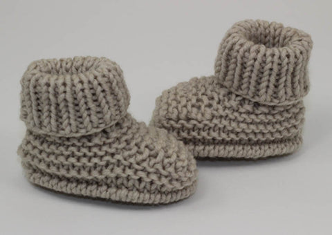 Baby Simple Rib Cuff Booties by MadMonkeyKnits (1059) - Digital Version