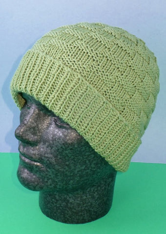 Basket Weave Spring Beanie Hat by MadMonkeyKnits (779) - Digital Version