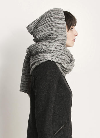 Breezy Point Hood Scarf in Blue Sky Organic Cotton Worsted (20167)