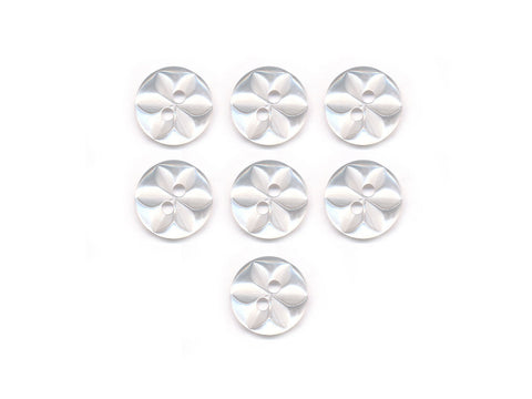Round Flower Effect Buttons - Clear - 002