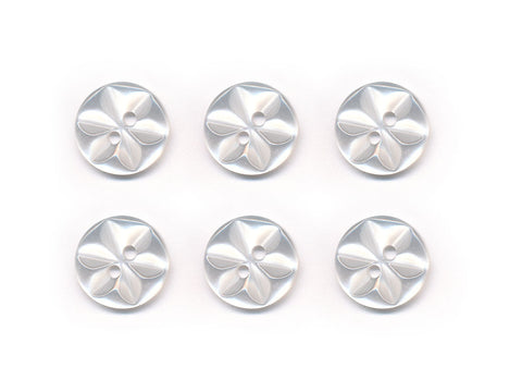 Round Flower Effect Buttons - Clear - 003