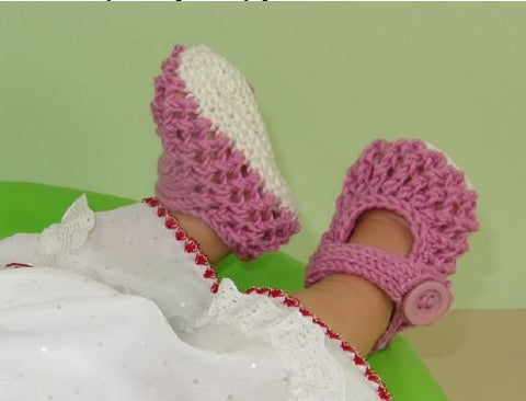 Baby Easy Lace Stitch Sandals by MadMonkeyKnits (619) - Digital Version