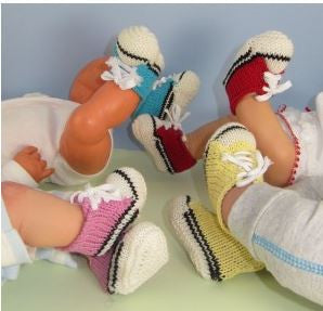 MadMonkeyKnits Baby Basketball Boots and Sneakers Booties (700) - Digital Version