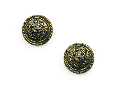 Shield Detail Metal Buttons - Gold - 140