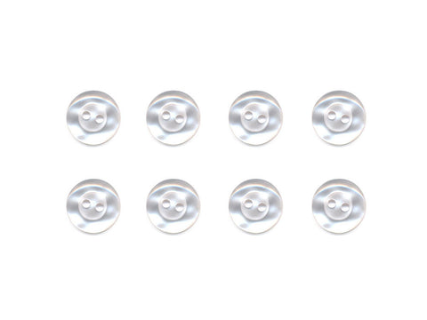 Pearlescent Rimmed Round Buttons - White - 006