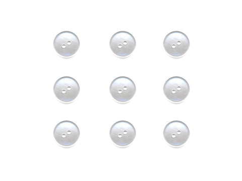 Round Rimmed Pearl Effect Buttons - White - 008