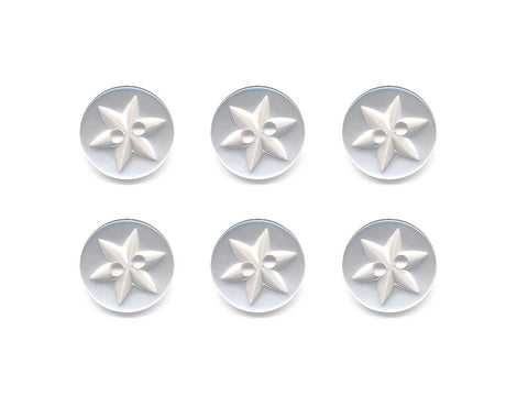 Round Flower Effect Buttons - White - 017