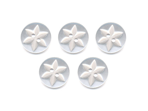 Round Flower Effect Buttons - Clear - 004