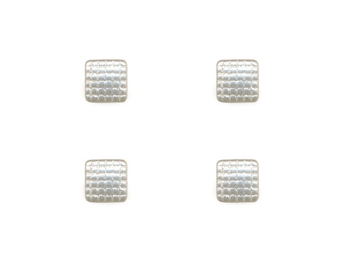 Pearlescent Square Quilt Effect Buttons - White - 033