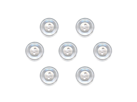 Translucent Rimmed Round Buttons - Clear - 037