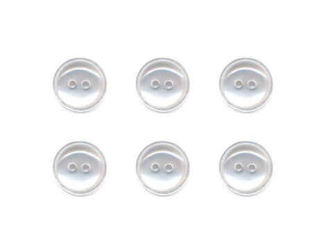Pearlescent Rimmed Round Buttons - White - 041