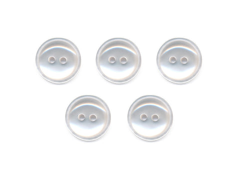 Pearlescent Rimmed Round Buttons - White - 042