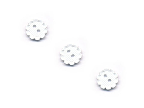 Flower Shaped Buttons - White - 043