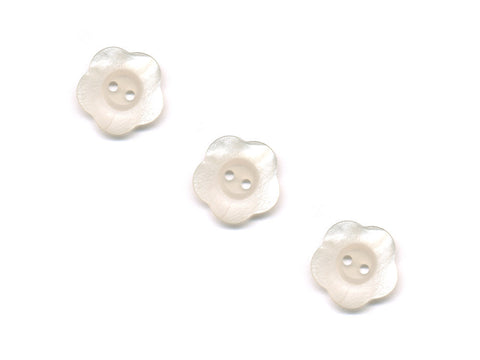 Flower Buttons - White- 013
