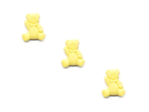 Teddy Bear Shaped Buttons - Yellow - 055