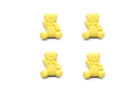 Teddy Bear Shaped Buttons - Yellow - 088