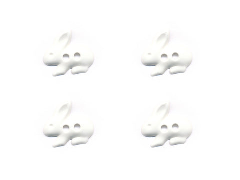 Rabbit Shaped Buttons - White - 077