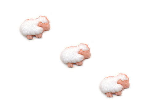 Sheep Shaped Novelty Buttons - White - 086